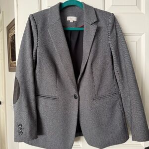 LOFT Gray Houndstooth Tailored Blazer